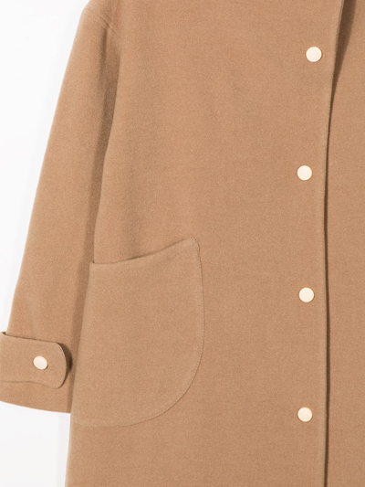 Shop Eshvi Single-breasted Coat In Brown