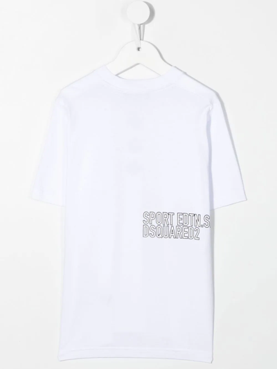 Shop Dsquared2 Maple-leaf Cotton T-shirt In White