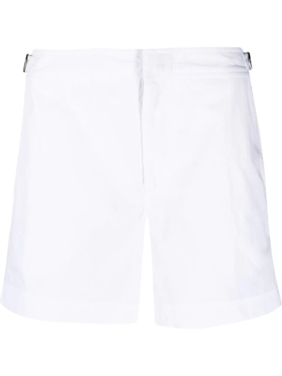 Shop Orlebar Brown Setter Stripe-detail Swim Shorts In White