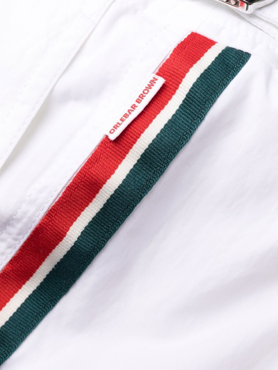 Shop Orlebar Brown Setter Stripe-detail Swim Shorts In White