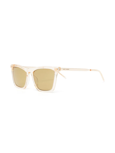 Saint Laurent Wayfarer-frame Optical Glasses In Yellow