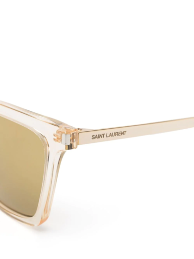 Saint Laurent Wayfarer-frame Optical Glasses In Yellow