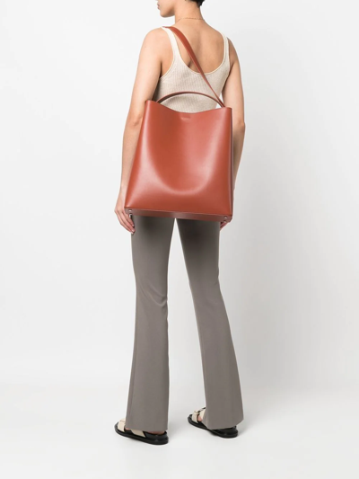 Shop Aesther Ekme Single-strap Leather Tote In Brown