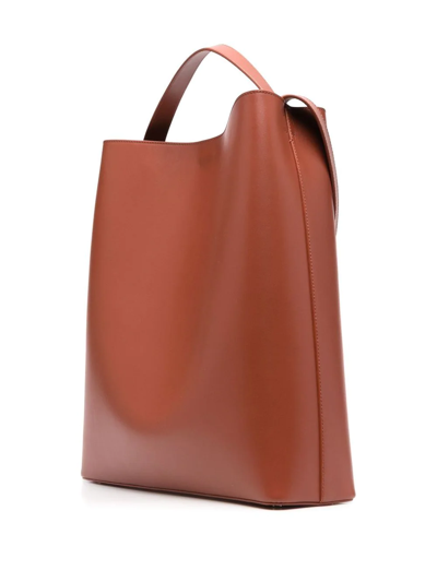 Shop Aesther Ekme Single-strap Leather Tote In Brown