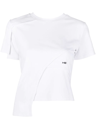 Shop Heliot Emil Embroidered-logo Detail T-shirt In White