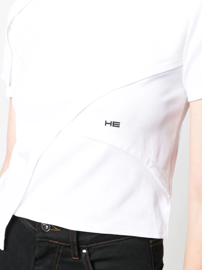 Shop Heliot Emil Embroidered-logo Detail T-shirt In White