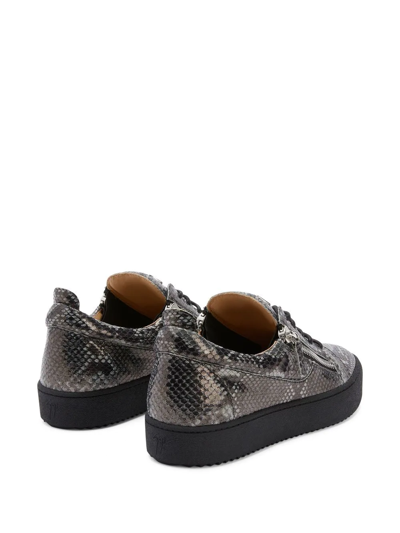 Giuseppe Zanotti Frankie Reptile-print Sneakers In Black