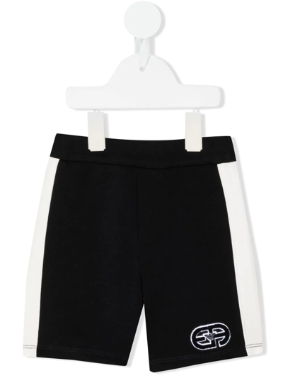 Shop Emporio Armani Logo-embroidered Shorts In Black