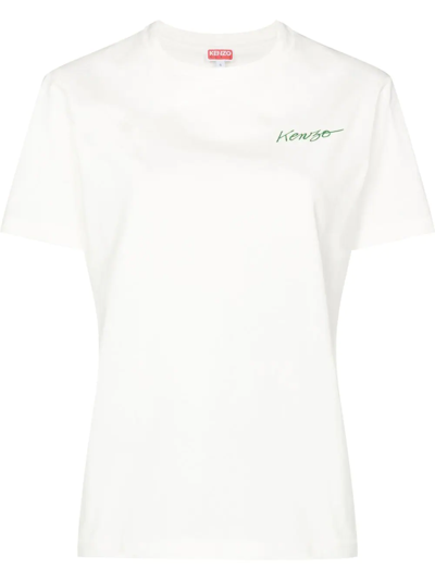 Shop Kenzo Poppy-print Cotton T-shirt In White