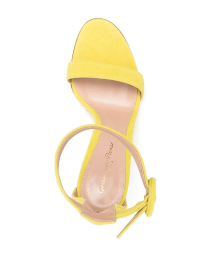 Shop Gianvito Rossi Portofino 105mm Suede Sandals In Yellow
