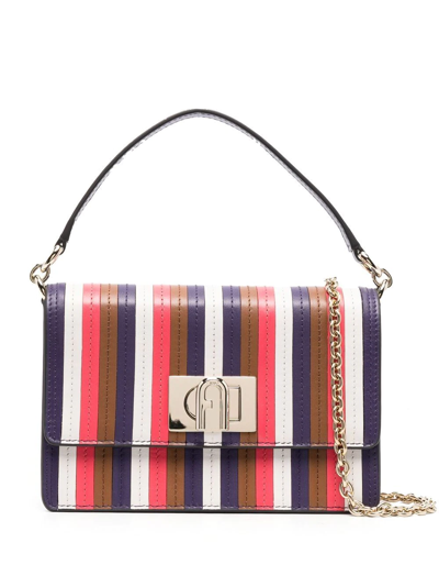 Shop Furla 1927 Stripe-detail Bag In Brown