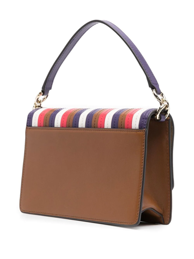 Shop Furla 1927 Stripe-detail Bag In Brown