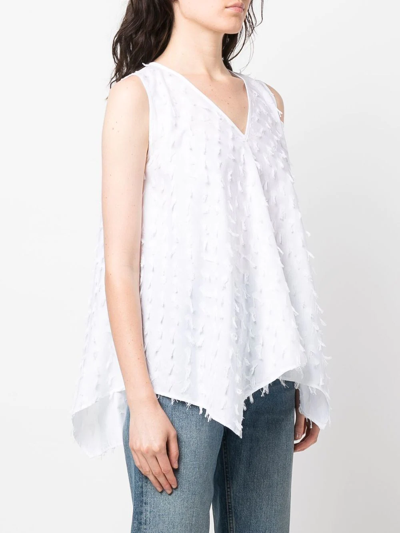 Shop Xacus Sleeveless Assymetric Top In White