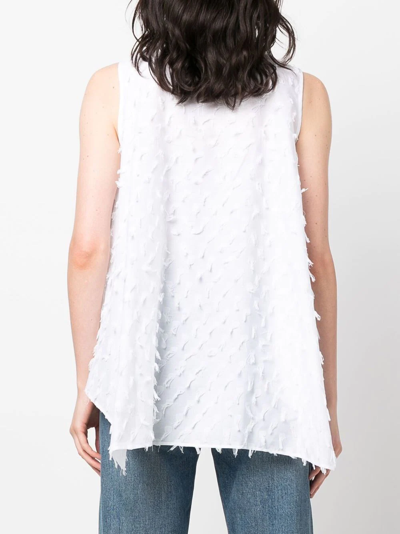 Shop Xacus Sleeveless Assymetric Top In White