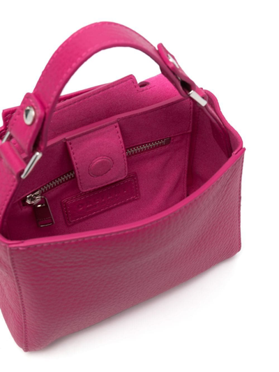 Shop Orciani Logo-plaque Leather Tote Bag In Pink