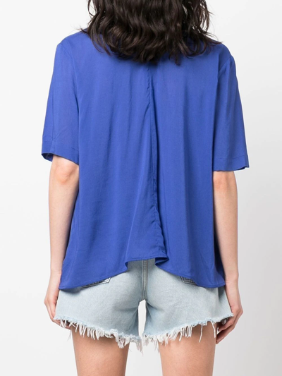 Xacus V-neck Blouse In Blue