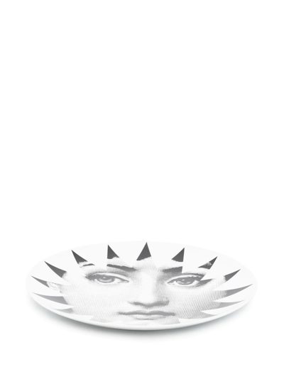 Shop Fornasetti Graphic Print Plate In White