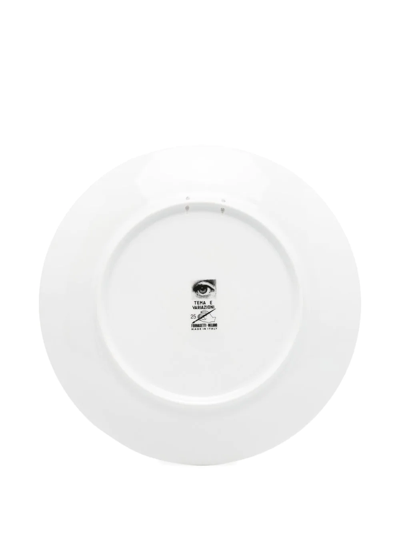 Shop Fornasetti Graphic Print Plate In White