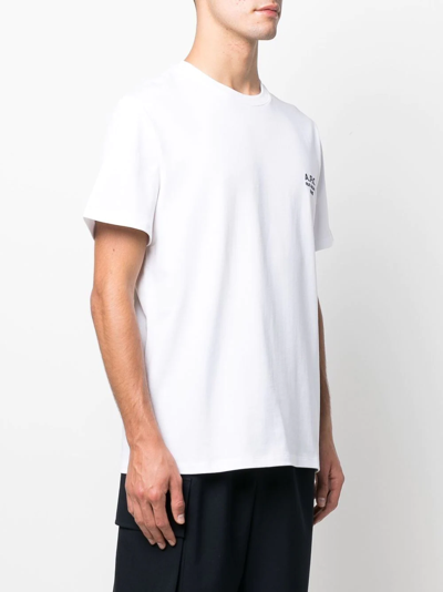 Shop Apc Logo-print Cotton T-shirt In White