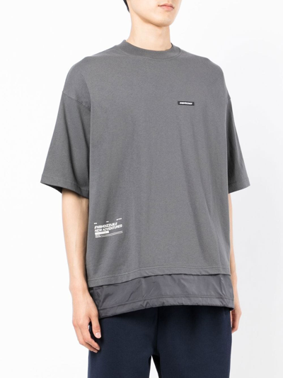 Shop Izzue Logo-print Layered T-shirt In Grey