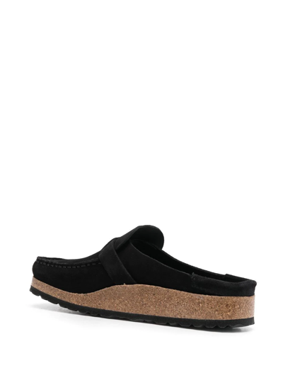 Birkenstock Black Buckley Shearling Suede Slip-on Shoes In Black