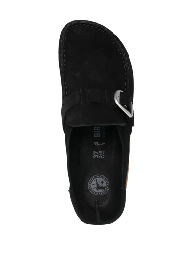 Birkenstock Black Buckley Shearling Suede Slip-on Shoes In Black