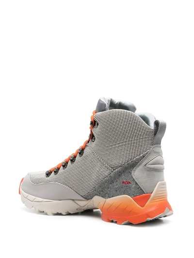 Shop A-cold-wall* Logo-print Mesh High-top Sneakers In Grey