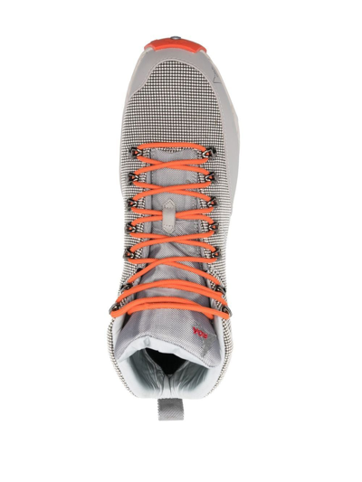 Shop A-cold-wall* Logo-print Mesh High-top Sneakers In Grey