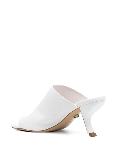 Shop Ilio Smeraldo Slip-on 90mm Leather Sandals In White