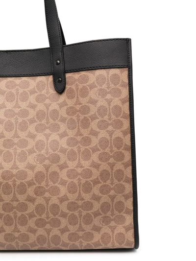 Shop Coach Logo-print Tote Bag In Brown