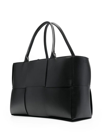 Shop Bottega Veneta Arco Intrecciato Tote Bag In Black