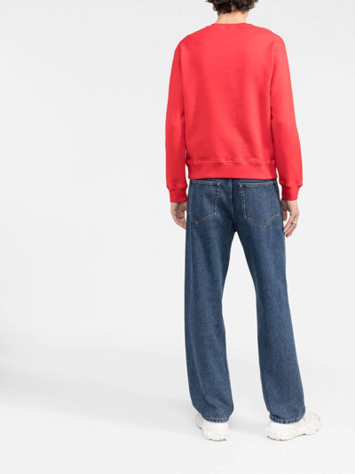 Dsquared2 Logo-print Cotton Sweatshirt In Red