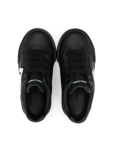 Shop Dolce & Gabbana Portofino Light Logo-tag Sneakers In Black