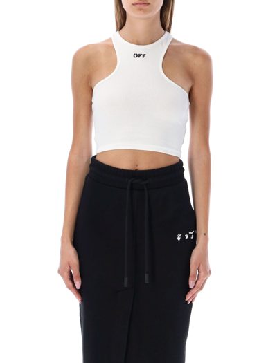 Shop Off-white Off Stamp Ribbed Rowing Top In White