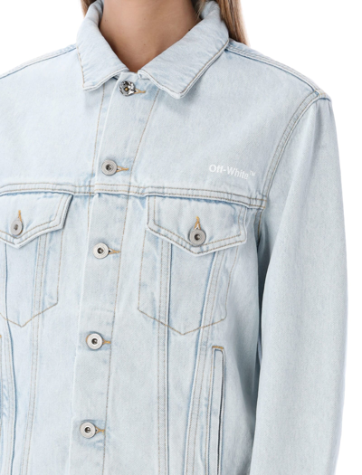 Shop Off-white Diag Regular Jacket In Light Blue