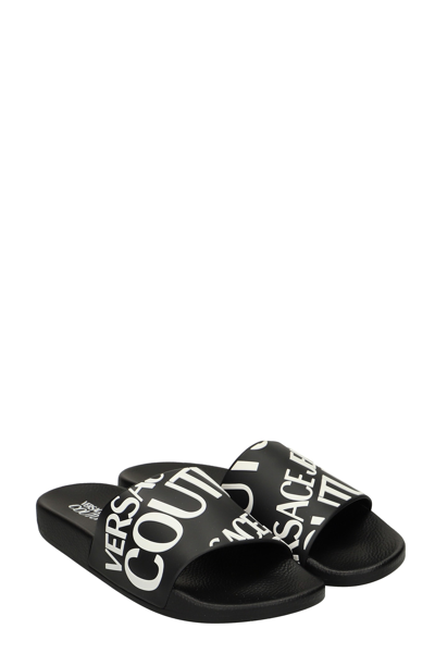 Shop Versace Jeans Couture Flats In Black Rubber/plasic