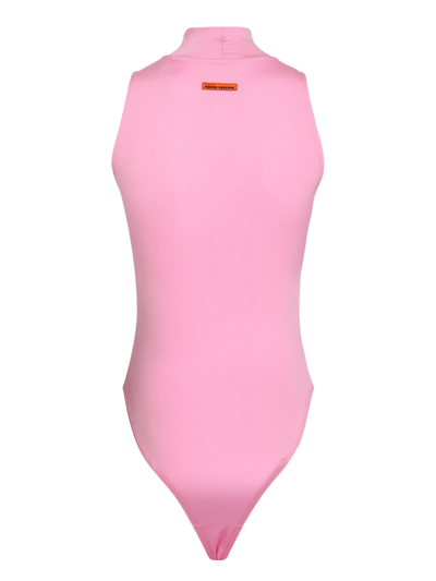 Shop Heron Preston Logo-patch Sleeveless Bodysuit In Pink