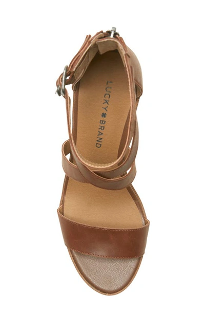 Shop Lucky Brand Ressia Double Ankle Strap Sandal In Toffee Leather