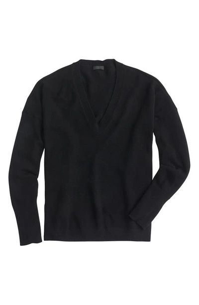 Shop Jcrew V-neck Boyfriend Cashmere Sweater In Black