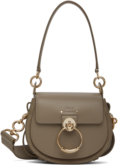 Shop Chloé Taupe Small Tess Bag In 23w Motty Grey