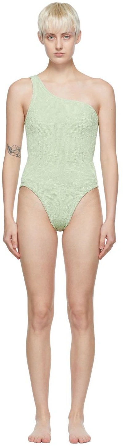 Shop Hunza G Green Nancy One-piece Swimsuit In Sage