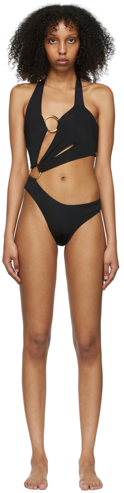 Shop Louisa Ballou Black Recycled Nylon One-piece Swimsuit