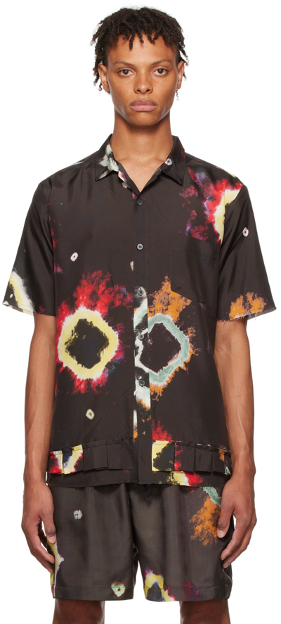 Shop By Walid Black Chico Shirt In Tie Dye