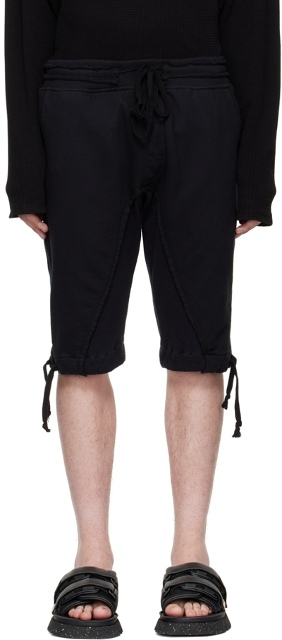 Greg Lauren Black Cotton Shorts In Black