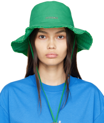 Shop Jacquemus Green 'le Bob Artichaut' Beach Hat In 550 Green