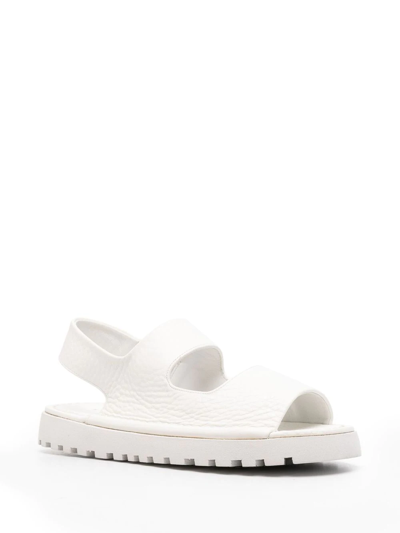 Marsèll Open-toe Grained Leather Sandals In White