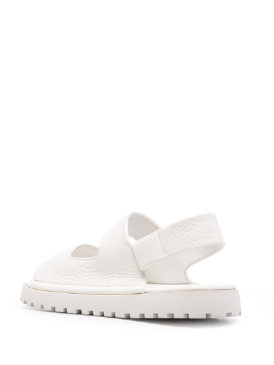 Marsèll Open-toe Grained Leather Sandals In White