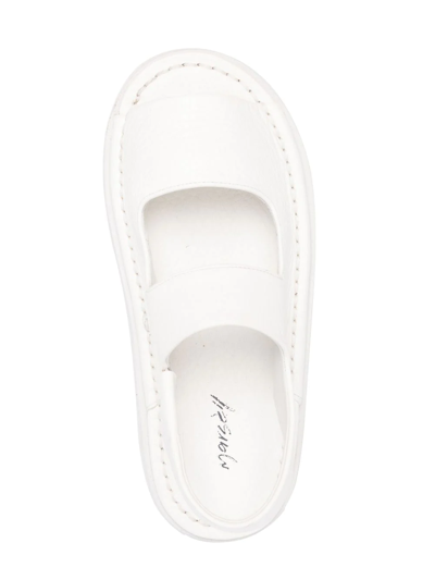 Marsèll Open-toe Grained Leather Sandals In White