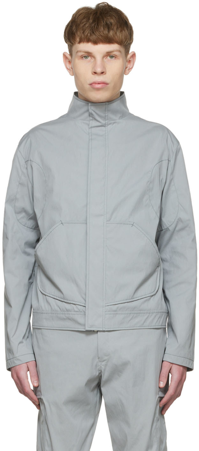 Shop Affxwrks Gray Work Jacket In Light Grey