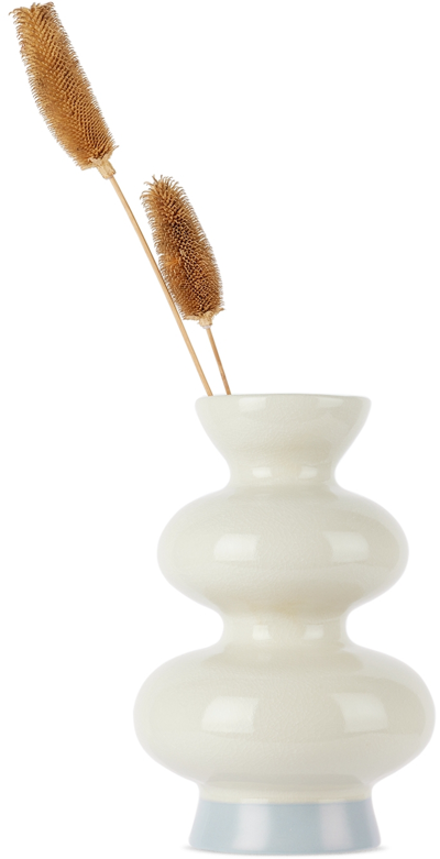 Shop Marloe Marloe Off-white Fractured Gloss Ellery Vase